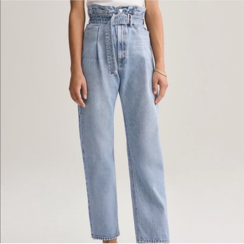 AGOLDE Reworked 90s Paperbag Jeans Straight Leg High‎ Rise Belted Size 29